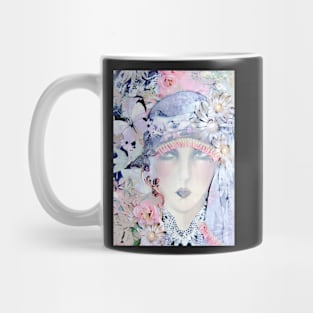 PASTEL FLOWERS CHINTZ ART DECO FLAPPER COLLAGE POSTER PRINT Mug